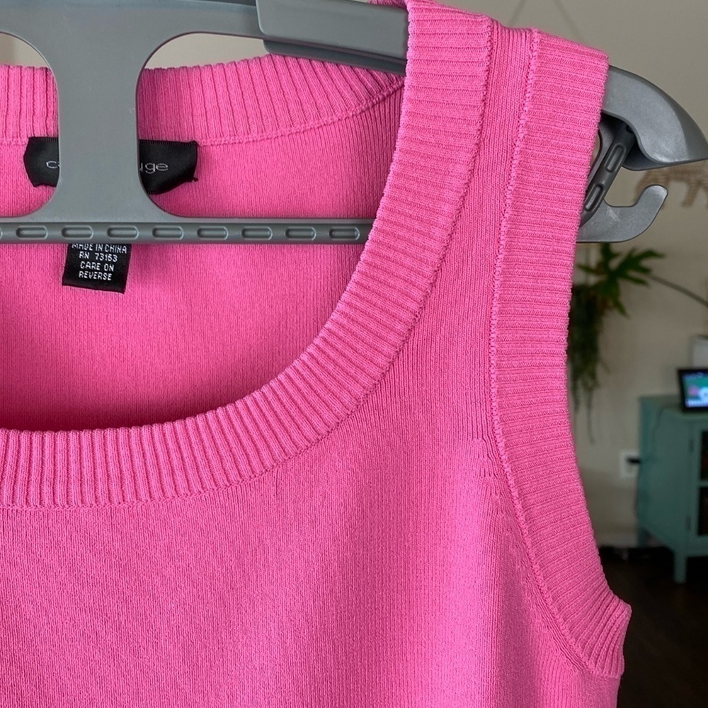 Cable & Gauge Hot Pink Ribbed Knit Sweater Vest Size Small - Picture 13 of 17